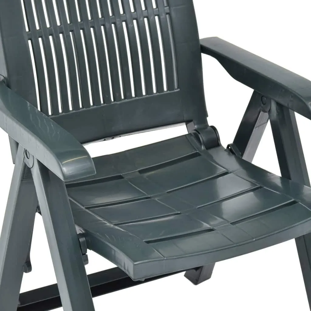 Garden Chairs, Armchair,Patio Reclining Chairs 2 pcs, Easy to Clean Suitable for Patio, Deck, Front Porch, Garden Plastic Green