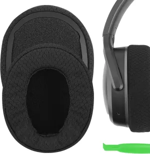 Geekria Comfort Mesh Fabric Ear Replacement Pads for Skullcandy Crusher Wireless, Crusher EVO, Crusher ANC, Hesh3, HeshEVO, HeshANC, Venue ANC Headphones, Ear Cushions (Black)