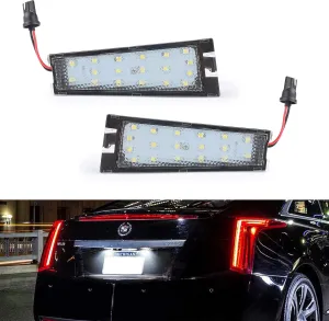 Gempro 2Pack LED License Plate Light Assembly For 2008-2010 Cadillac CTS, Powered by 18SMD Xenon White LED Lights