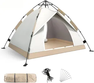 Generic 2/3/4 Person Instant Camping Tent with Carrying Bag,Easy Set Up Portable Dome Family Tent,Waterproof Lightweight Outdoor Tent for Backpacking, Hiking or Beach