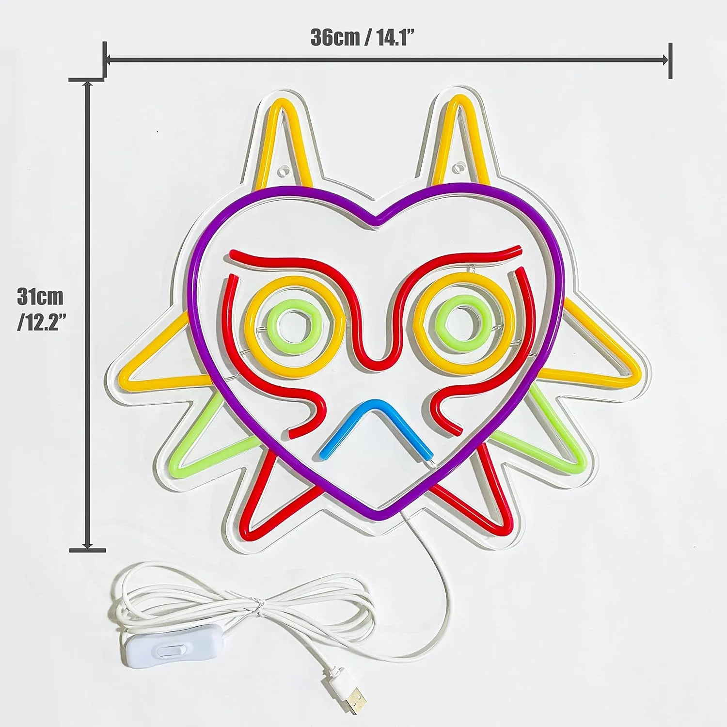 GGK Majora's Mask LED Sign LoZ Neon Sign for Room Wall Decor Gamer Gifts Zelda Mask Game Room Decor LED Neon Light for Zelda Fans (Majoras Mask)