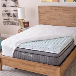 GhostBed 3 Inch Cooling Gel Memory Foam Mattress Topper - Waterproof Cover, Protector & Topper in One, Made in USA - Memory Foam Mattress Topper Twin