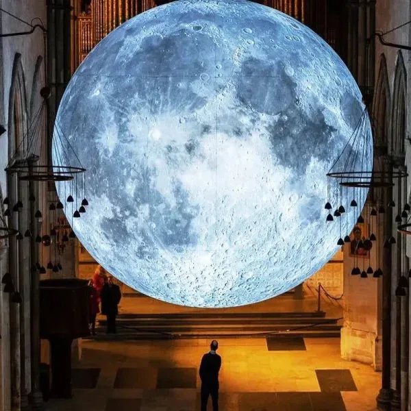 Giant Inflatable Moon Ball with LED Lights – PVC Planet Balloon Decor