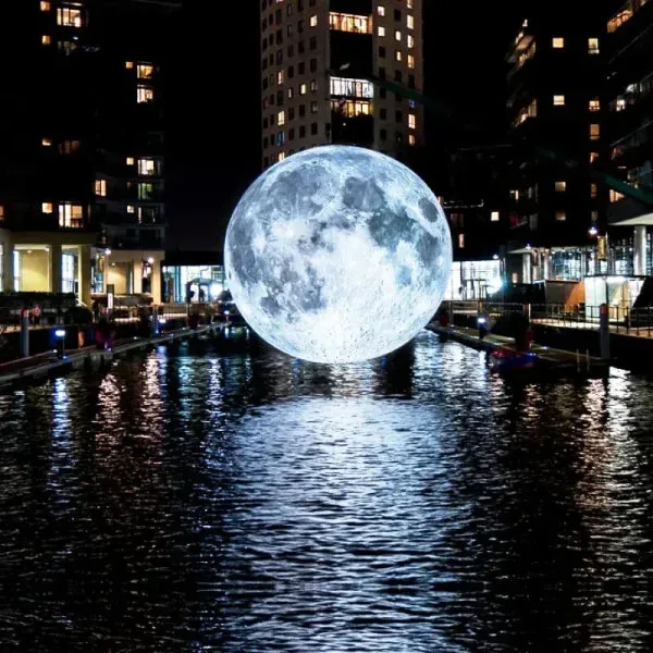 Giant Inflatable Moon Ball with LED Lights – PVC Planet Balloon Decor
