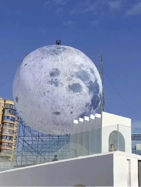Giant Inflatable Moon Ball with LED Lights – PVC Planet Balloon Decor