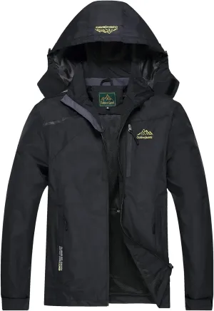 GIISAM Mens Windproof Jacket Waterproof Lightweight Mountain Sport Jacket for Men Hooded Windbreaker Raincoat
