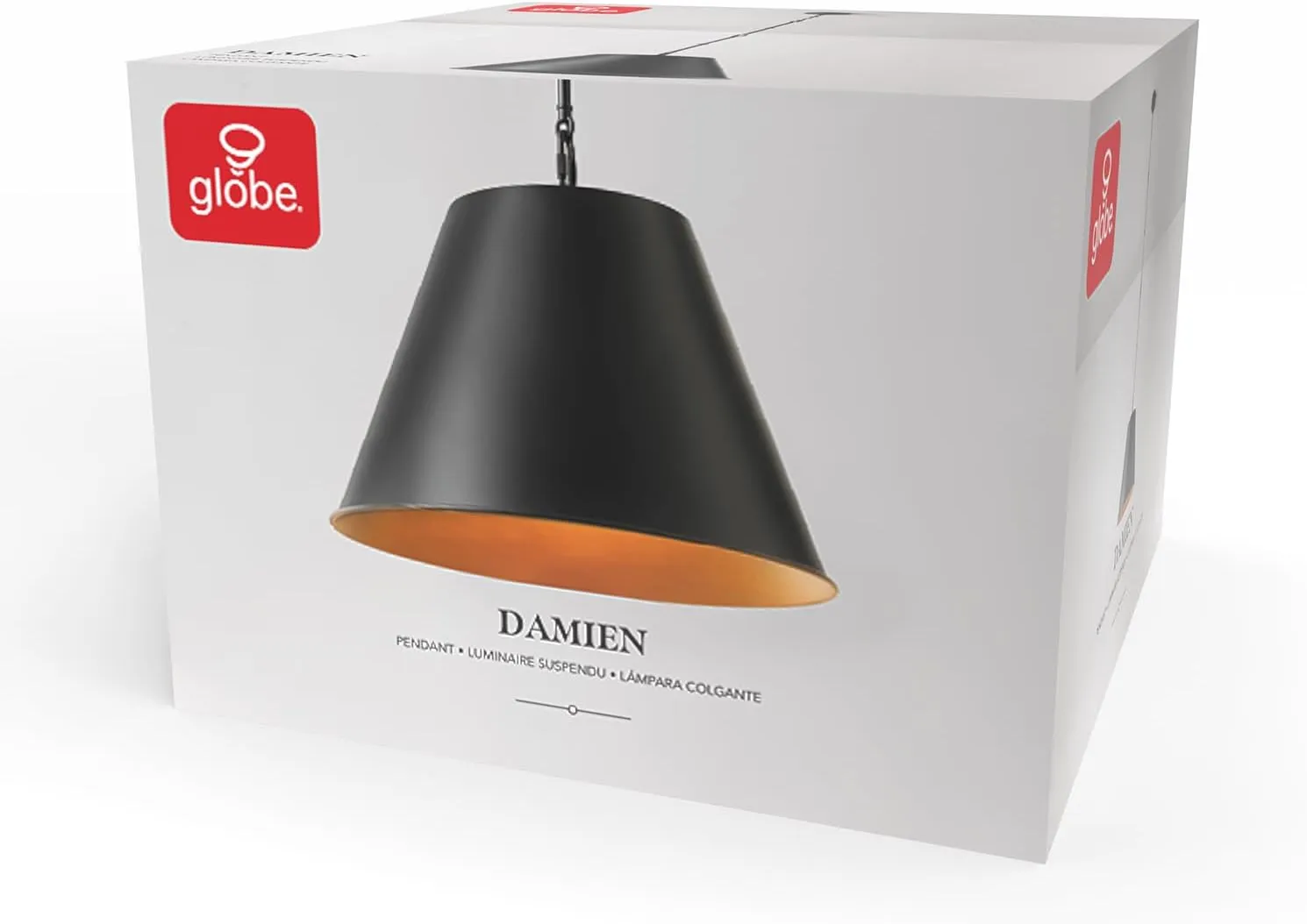 Globe Electric 67000198 1-Light Pendant Lighting, Matte Black, Adjustable Hanging Height Rods, Home Improvement, Kitchen, Dimmable