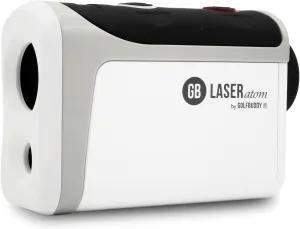 GOLFBUDDY Laser Atom, Sleeker Compact Design, Rechargeable Laser Rangefinder, Luxurious Leather Magnetic Case, Pin Finder with Vibration, 880 Yard Range Finder, Slope Adjusted Distance