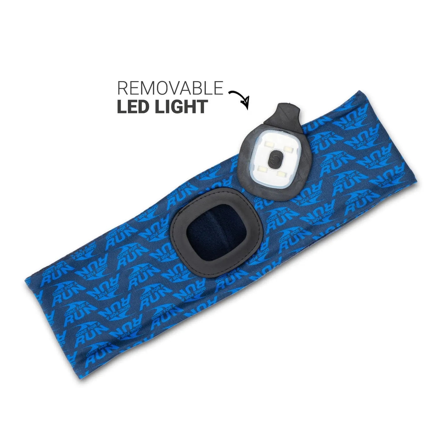 Gone For a Run Running LED Performance Fleece-Lined Reversible Headband | 3 Light Modes