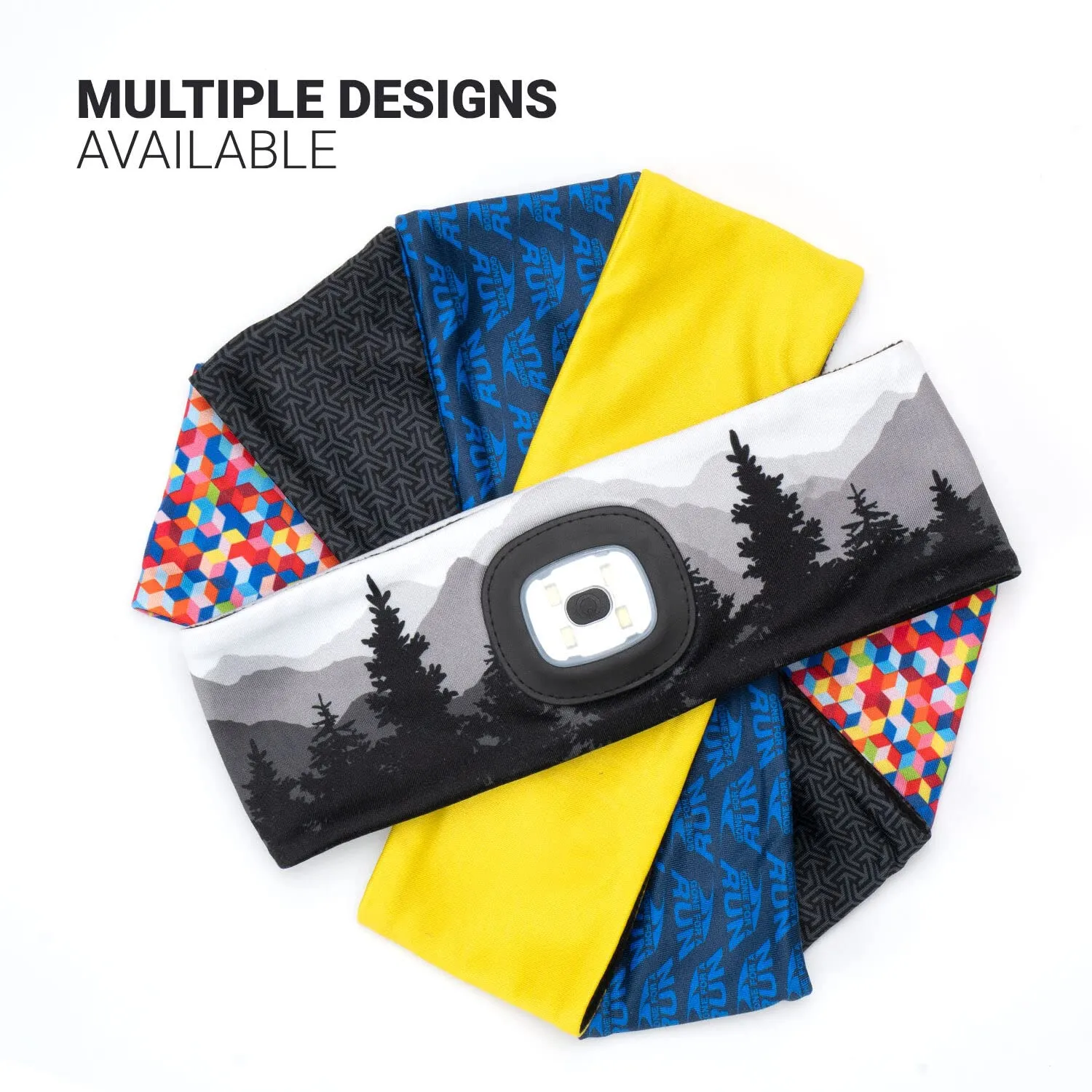 Gone For a Run Running LED Performance Fleece-Lined Reversible Headband | 3 Light Modes
