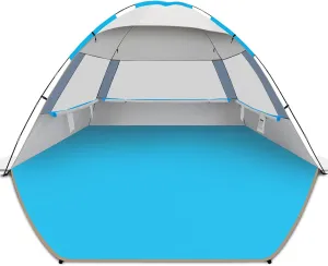 Gorich Beach Tent Sun Shelter for 3/4-5/6-7/8-10 Person with UPF 50＋ UV Protection, Lightweight & Easy Setup Beach Shade Canopy, Portable Beach Shade Tent Beach Cabana
