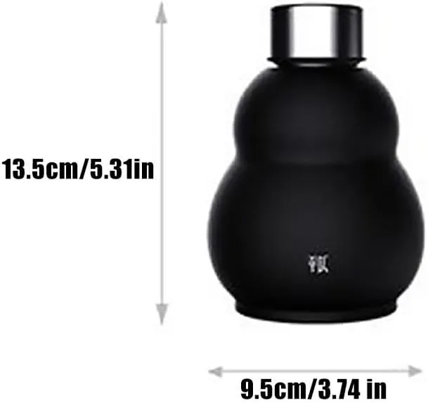 Gourd Water Bottle, Retro Style Gourd Sports Water Bottle, 316 Stainless Steel Winter Thermos Cup 280ml Travel Water Bottle, for Outdoor and Indoor, Valentine's Day Gifts (White with shoulder strap)