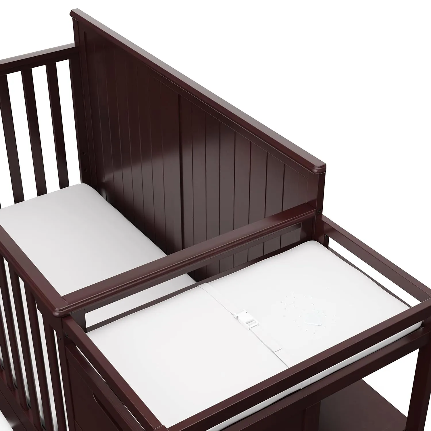 Graco Hadley 5-in-1 Convertible Crib and Changer with Drawer (Espresso) – GREENGUARD Gold Certified, Crib and Changing -Table Combo with Drawer, Includes Baby Changing Pad, Converts to Full-Size Bed