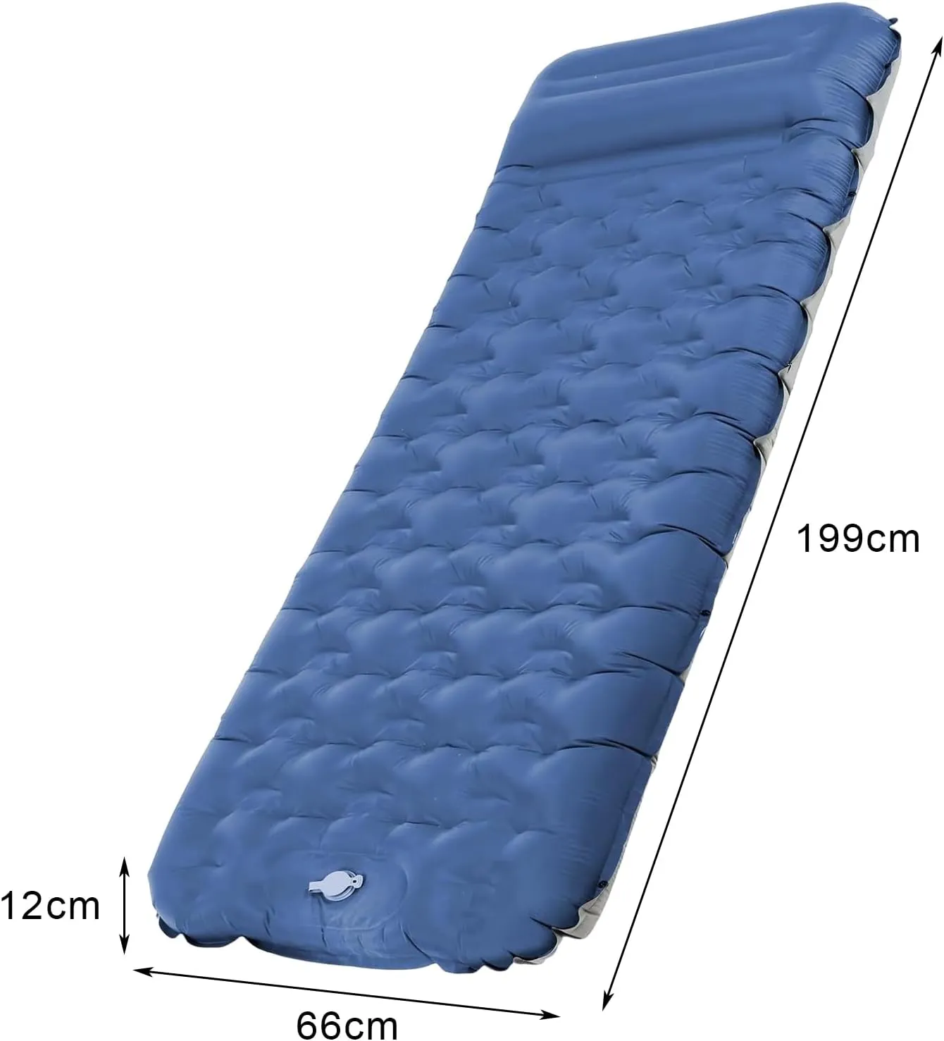 Grebest Outdoor Sleeping Pad Inflatable Camping Mattress with Built-in Pump Lightweight Thicken Portable Leakproof Single Person Hiking Air Moisture-proof Blue