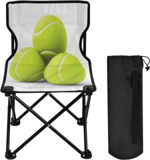 Green Baseball Portable Outdoor Folding Chair Anti-Slip Padded Oxford Cloth Stool Camping Chair Small for Beach Hiking Fishing Gardening Quad Camp Chair