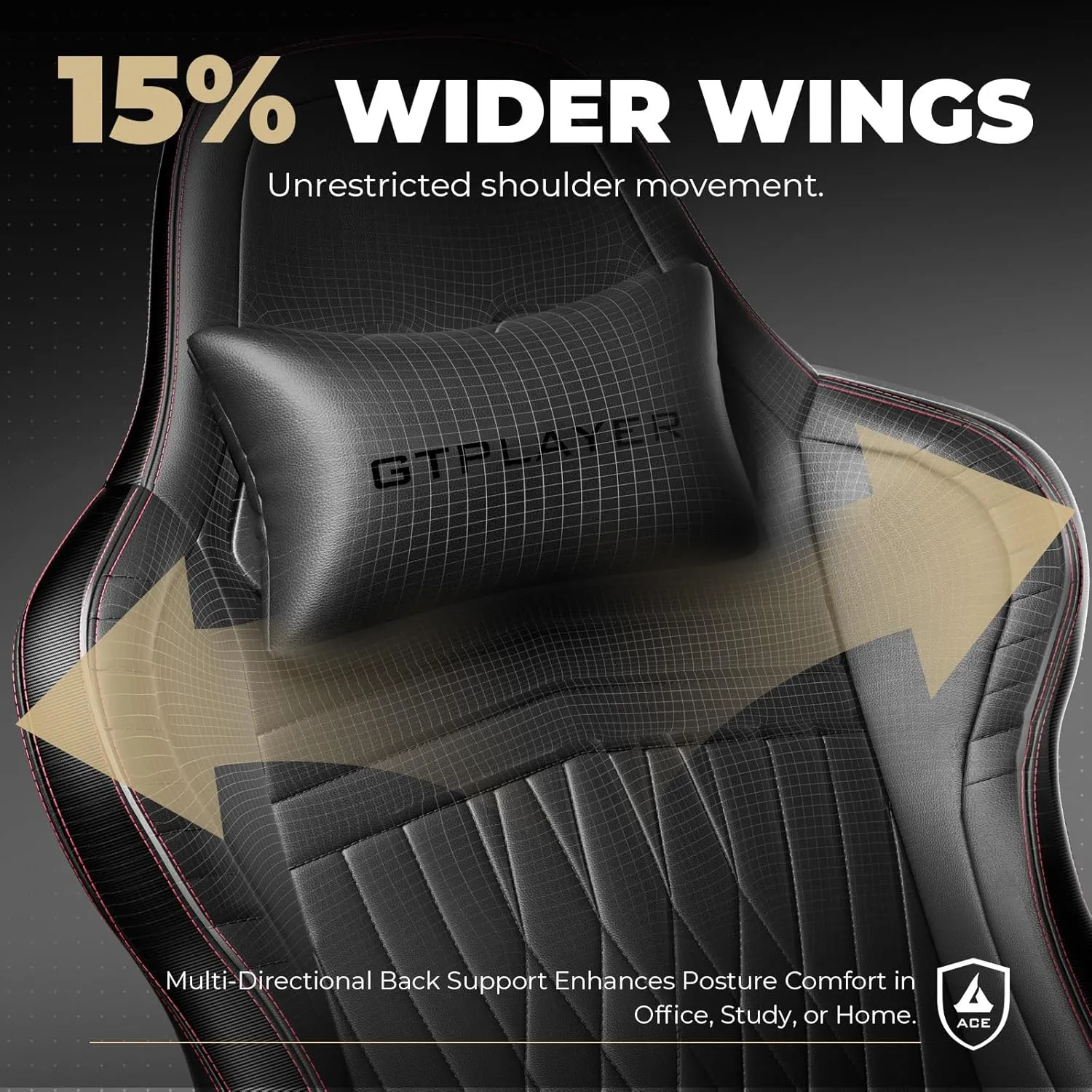 GTPLAYER Gaming Chair with Speakers, Video Game Chairs with Footrest, PC Gamer Chairs for Adults - Padded High Back Ergonomic Reclining Silla Gamer, Linkage Armrest, Ace Pro, Red
