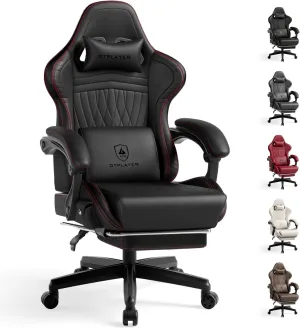 GTPLAYER Gaming Chair with Speakers, Video Game Chairs with Footrest, PC Gamer Chairs for Adults - Padded High Back Ergonomic Reclining Silla Gamer, Linkage Armrest, Ace Pro, Red