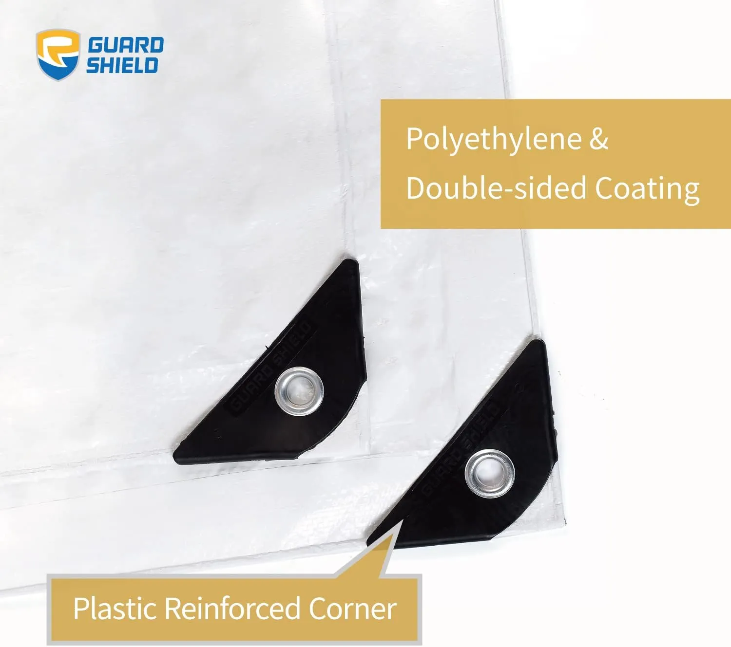 GUARD SHIELD White Tarp Waterproof 15x15 Feet Medium Duty All Purpose Poly Tarps Cover 7mil