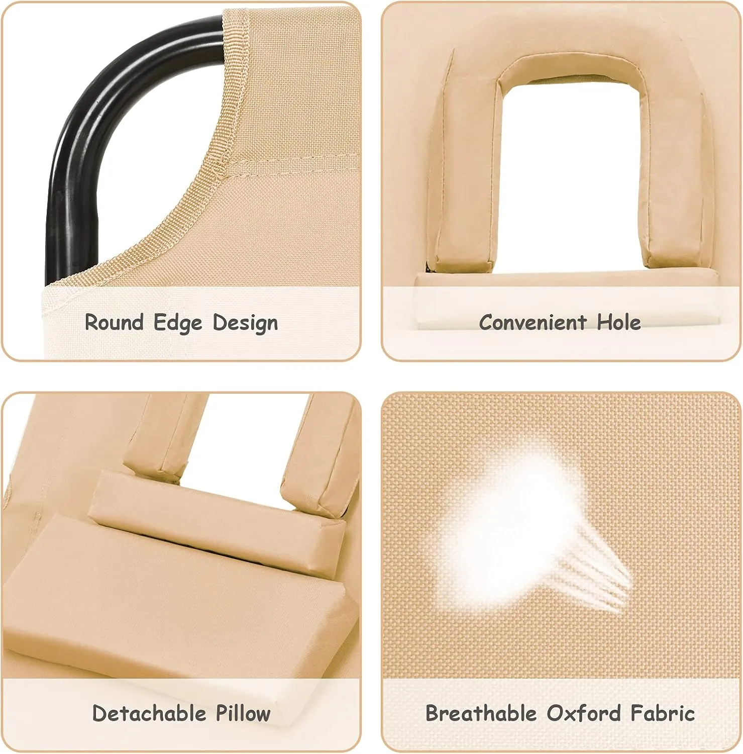GYMAX Beach Lounge Chair, Sunbathing Chair Patio Lounge Chair Folding Adjustable Recliner with Hole for Face