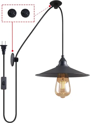 Hanging Lamp With Plug-in Cord - Outdoor Waterproof Pendant Light for Patio - MA6006