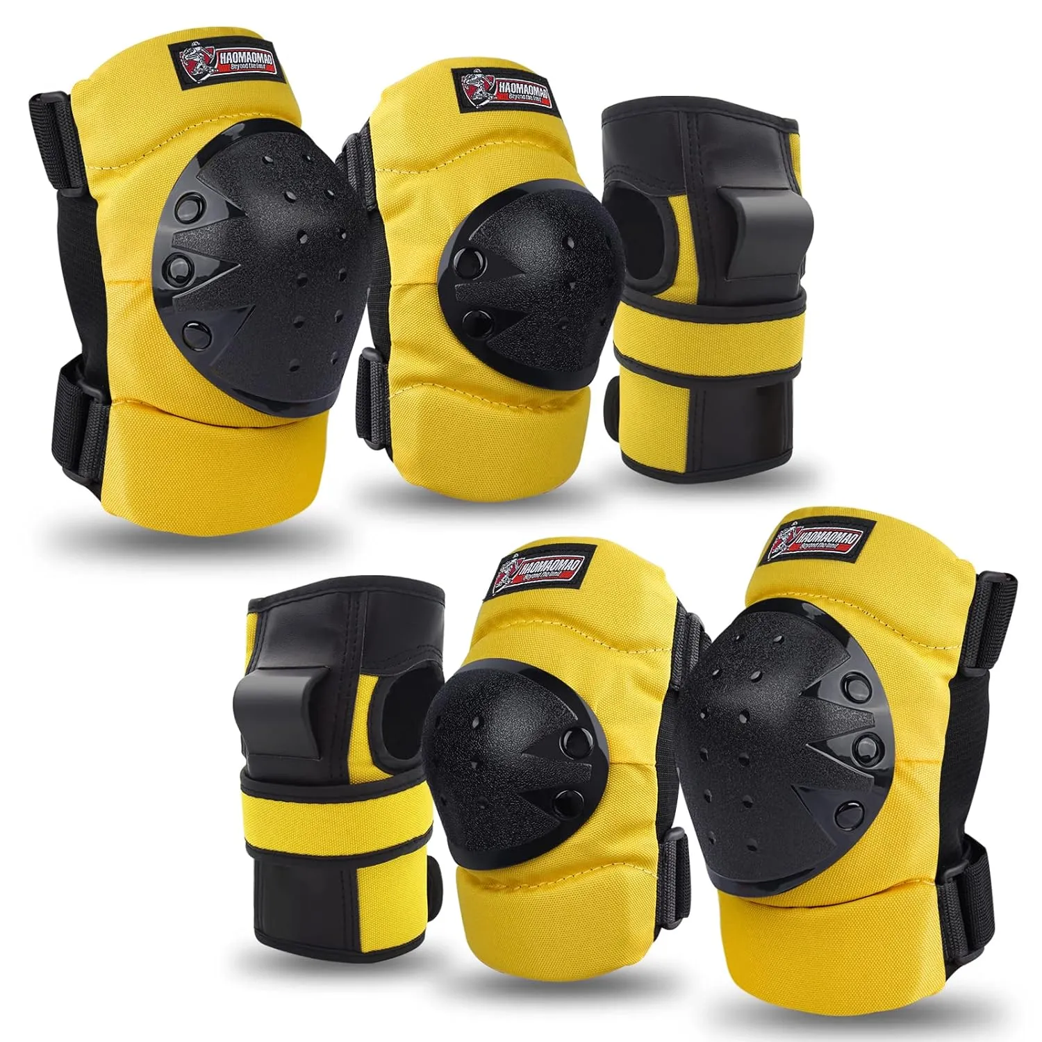 Haomaomao Adult & Kids Knee Pads Elbow Pads Wrist Guards Protective Gear Set for Roller Skates Scooter Inline Skating Cycling BMX Bike Skateboard Riding and Outdoor Extreme Multi-Sports