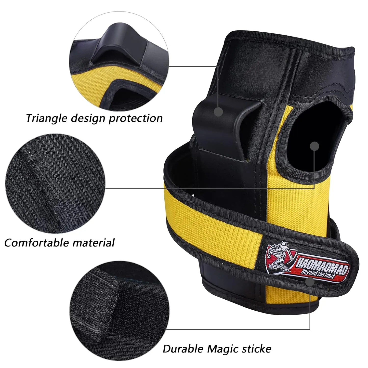 Haomaomao Adult & Kids Knee Pads Elbow Pads Wrist Guards Protective Gear Set for Roller Skates Scooter Inline Skating Cycling BMX Bike Skateboard Riding and Outdoor Extreme Multi-Sports