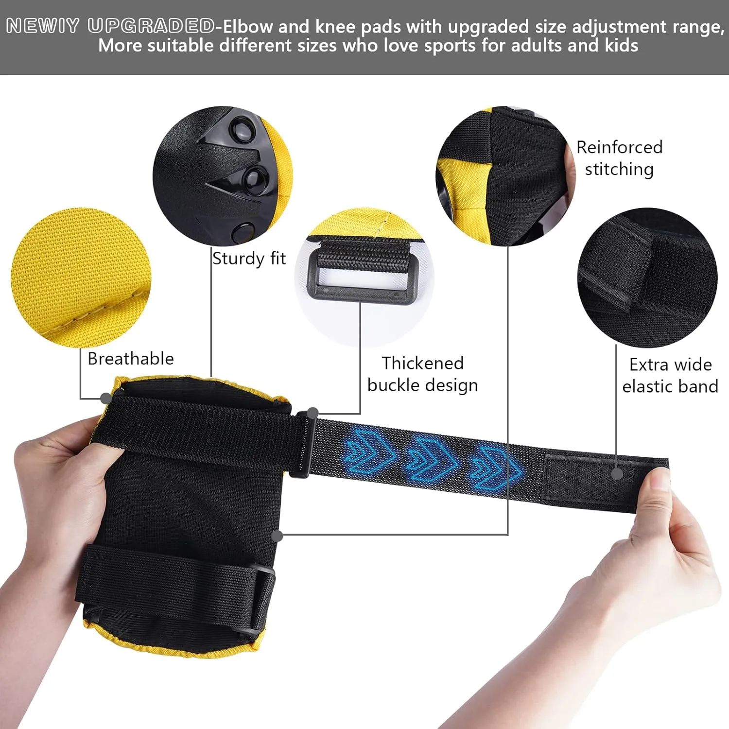 Haomaomao Adult & Kids Knee Pads Elbow Pads Wrist Guards Protective Gear Set for Roller Skates Scooter Inline Skating Cycling BMX Bike Skateboard Riding and Outdoor Extreme Multi-Sports