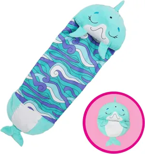 Happy Nappers Pillow & Sleepy Sack Large Dolphin Comfy, Cozy, Compact, Super Soft, Warm, All Season, Sleeping Bag with Pillow