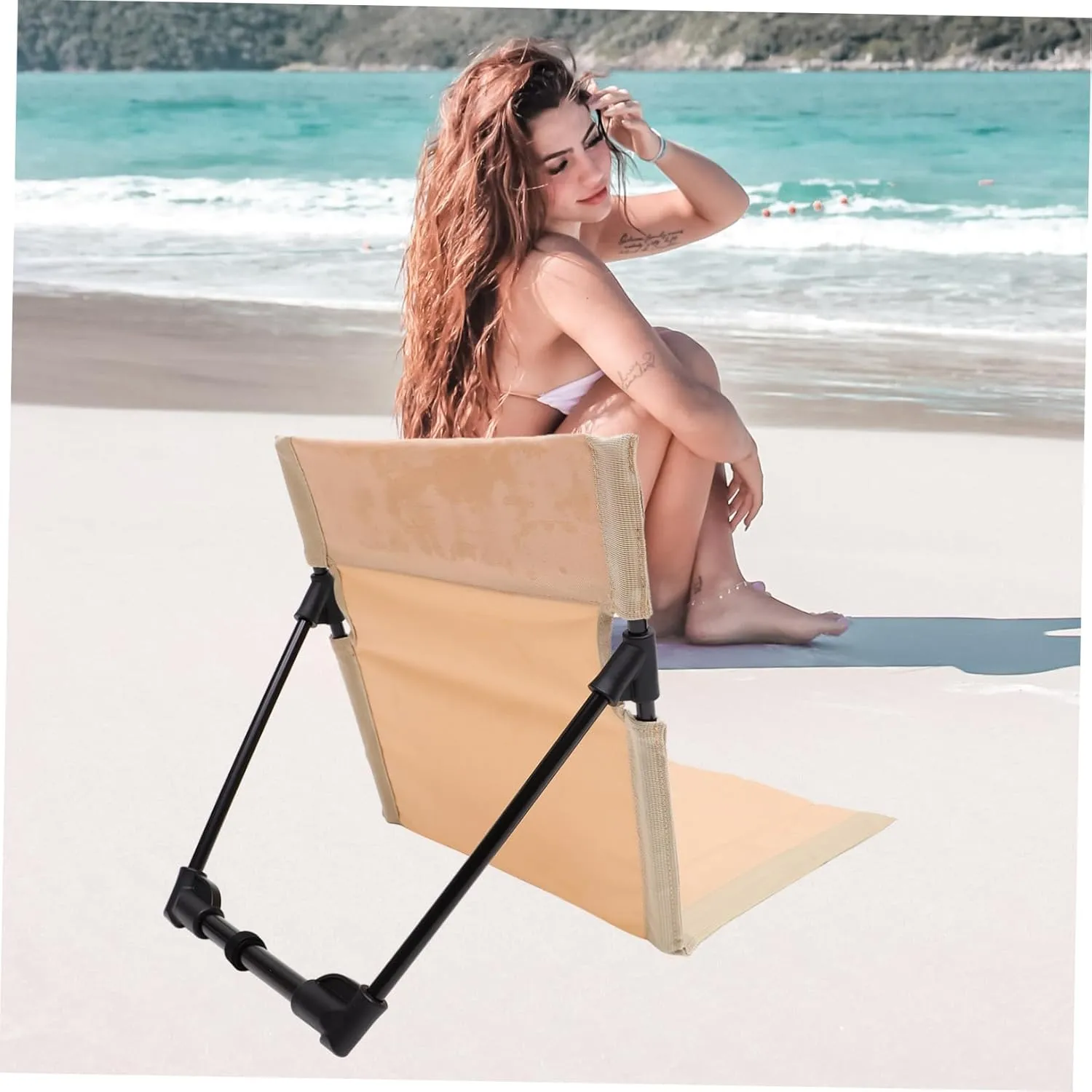 Happyyami Outdoor Folding Beach Chair Chaise Beach Chairs for Adults Outdoor Chair Fishing Chair Camping Chairs
