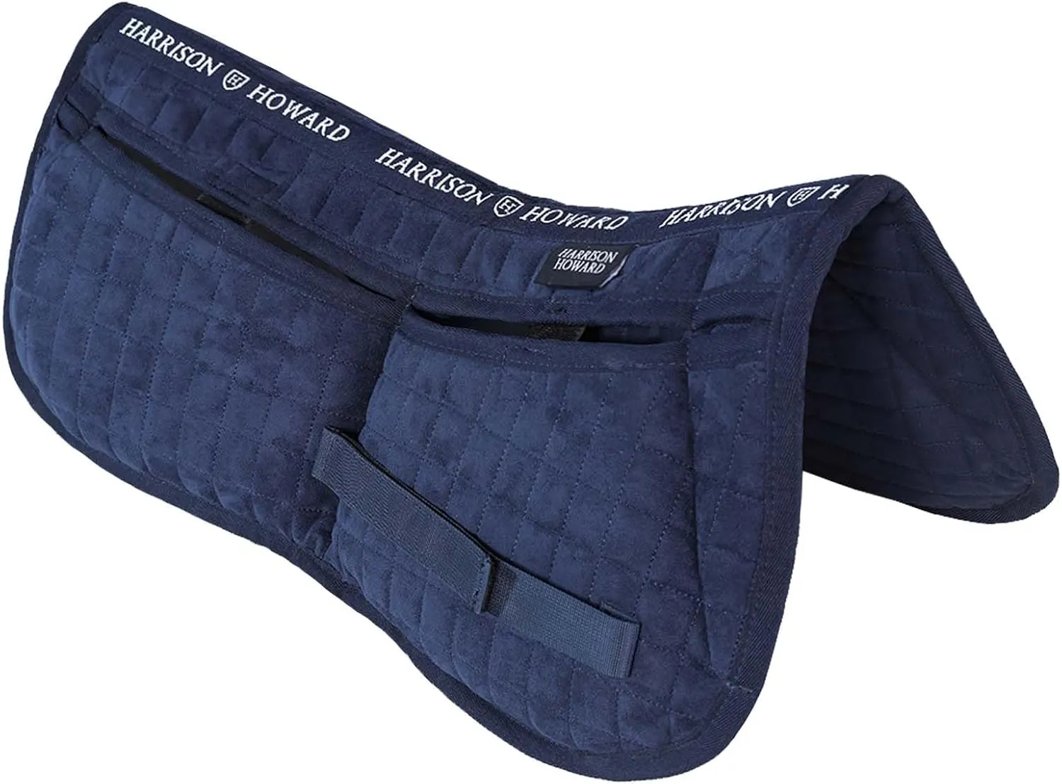 Harrison Howard Correction Half Pad with 4 Pockets and Foam Inserts with Differentiated Thickness Adjustable Horse Riding Pad with Added Cushioning and Comfort