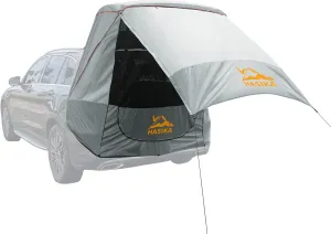 Hasika Canopy Tent Easy Set Up Sun Shade with Mesh Netting for Camping Road Trip Park Waterproof 3000MM UPF 50  Gray