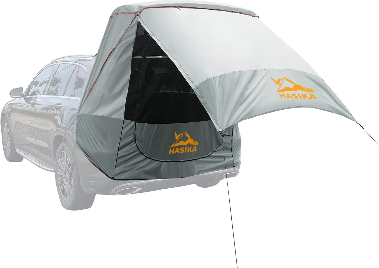 Hasika Canopy Tent Easy Set Up Sun Shade with Mesh Netting for Camping Road Trip Park Waterproof 3000MM UPF 50  Gray