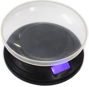 Hawk UFO Bowl Pocket Scale | 400g Capacity | 1" Tall with Lid On | 4 Weighing Modes: G, Oz, Ozt, DWT | Blue Backlit LCD Display | Compact and Stylish