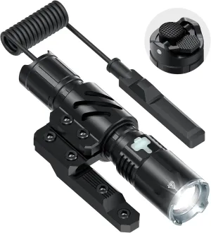 HAWKWAY 2000 Lumen Rechargeable Tactical Flashlight with USB-C Charging, IPX7 Waterproof, Adjustable Focus