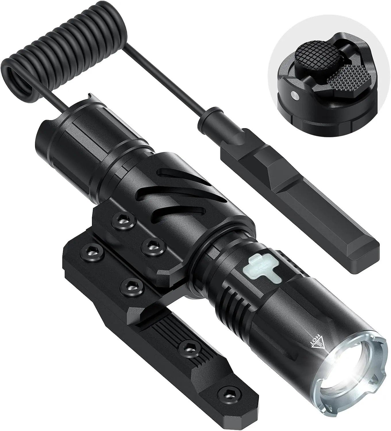 HAWKWAY 2000 Lumen Rechargeable Tactical Flashlight with USB-C Charging, IPX7 Waterproof, Adjustable Focus