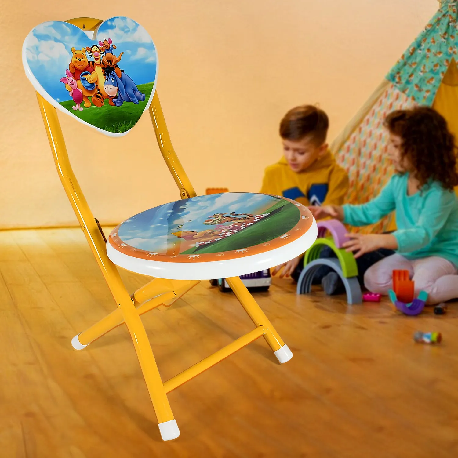 Heart-Shaped Cartoon Kids Chair - Foldable for Playrooms & More