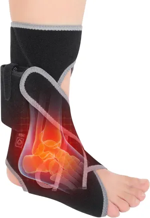 Heated Ankle Wrap, Cordless Rechargeable Battery Electric Heating Pad