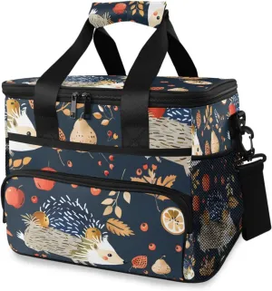 Hedgehog Carrying Fruit Cooler Bag Insulated Cooler Soft Sided Cooler 24 Can Portable Picnic Bag Large Leakproof Lunch Bag Box for Beach Grocery Camping Travel Car Men Women