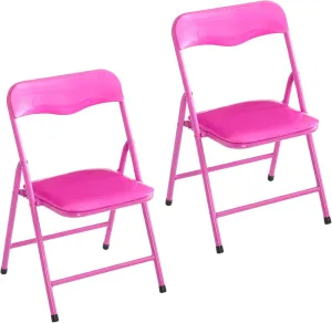 Heritage Kids Padded Folding Chair for Kids, Set of 2, Pink, Ages 3 