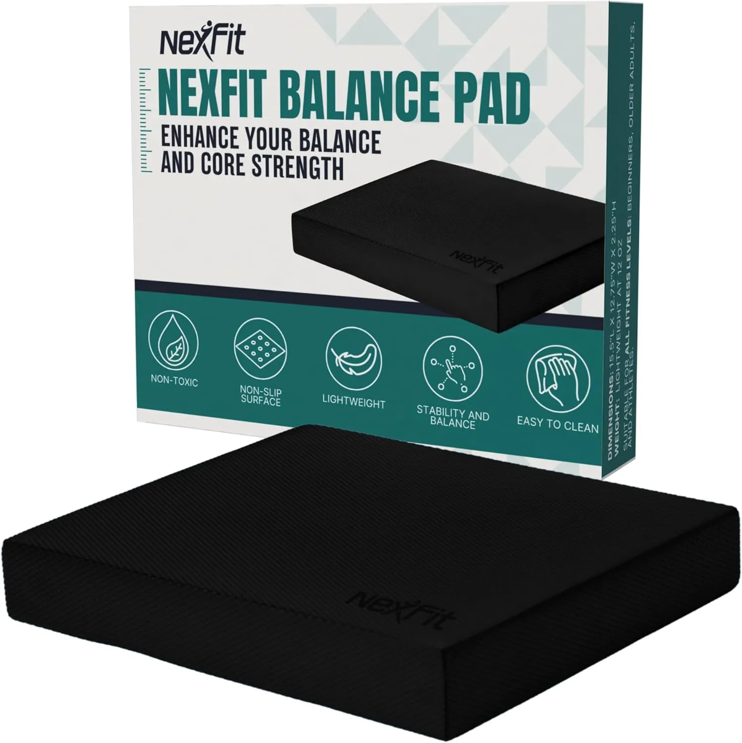 High-Density Balance Pad - Durable TPE Foam Balance Pad Physical Therapy, Foam Exercise Pad with Non-Slip Surface, Lightweight for Home & Gym Workouts, Core Strength & Balance Enhancement