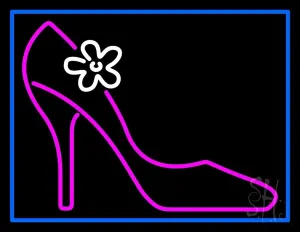 High Heels With Blue Border LED Neon Sign 15 x 19 - inches, Black Square Cut Acrylic Backing, with Dimmer - Bright and Premium built indoor LED Neon Sign for store interior Décor, Storefront.