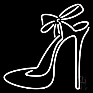 High Heels With Ribbon LED Neon Sign 24 x 24 - inches, Black Square Cut Acrylic Backing, with Dimmer - Bright and Premium built indoor LED Neon Sign for store interior Décor, Storefront.