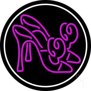 High Heels With White Border LED Neon Sign 18 x 18 - inches, Black Square Cut Acrylic Backing, with Dimmer - Bright and Premium built indoor LED Neon Sign for store interior Décor, Storefront.
