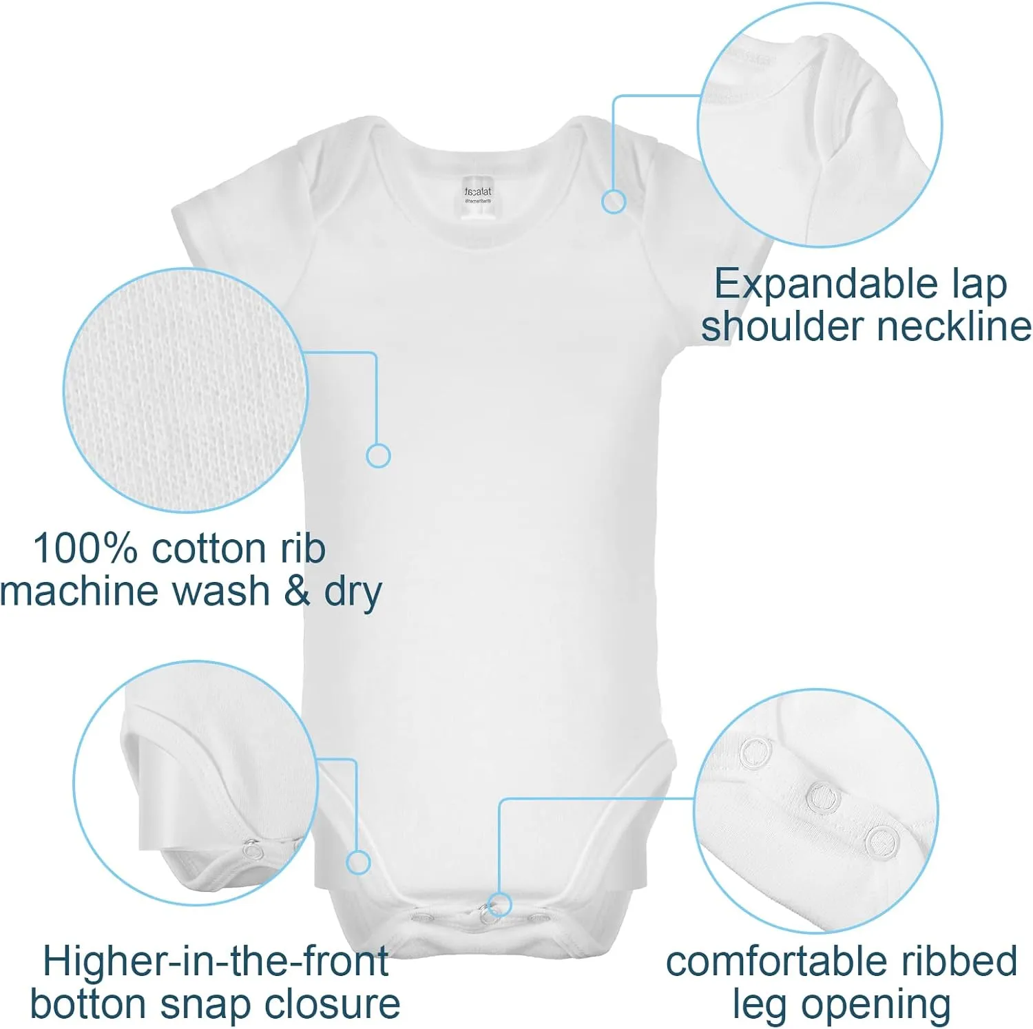 Hillban 24 Pcs Unisex Cotton Short Sleeve Bodysuits Baby Bibs Set for Baby Shower