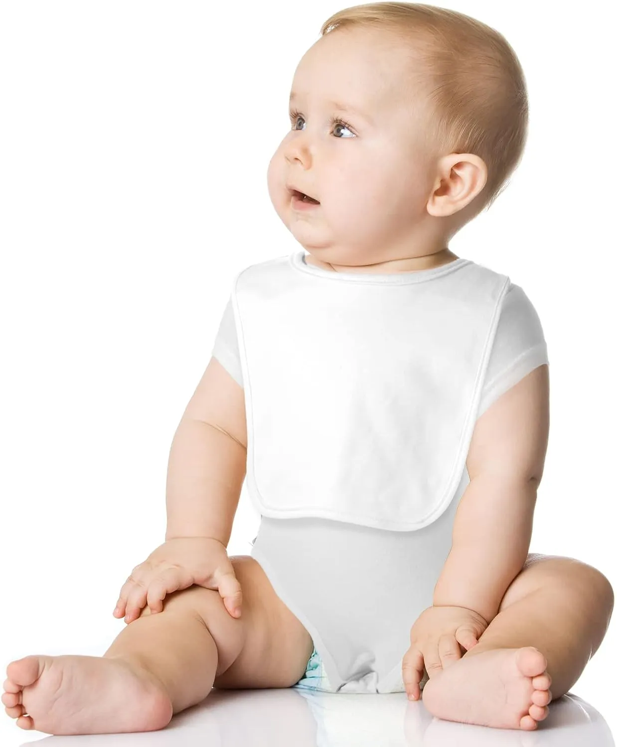 Hillban 24 Pcs Unisex Cotton Short Sleeve Bodysuits Baby Bibs Set for Baby Shower