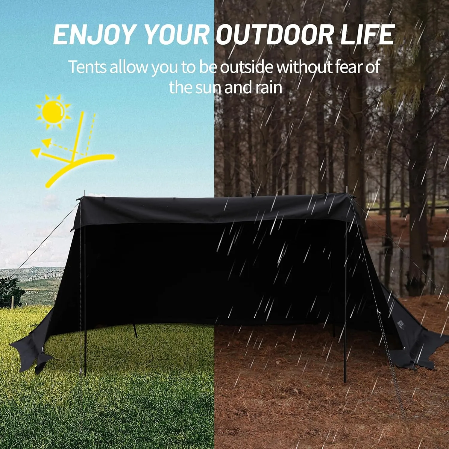 Himalaya Camping Tent Combination Pack, Hot Tent with Stove Jack Insulated Tent Outdoor Shelter for Camping Hiking