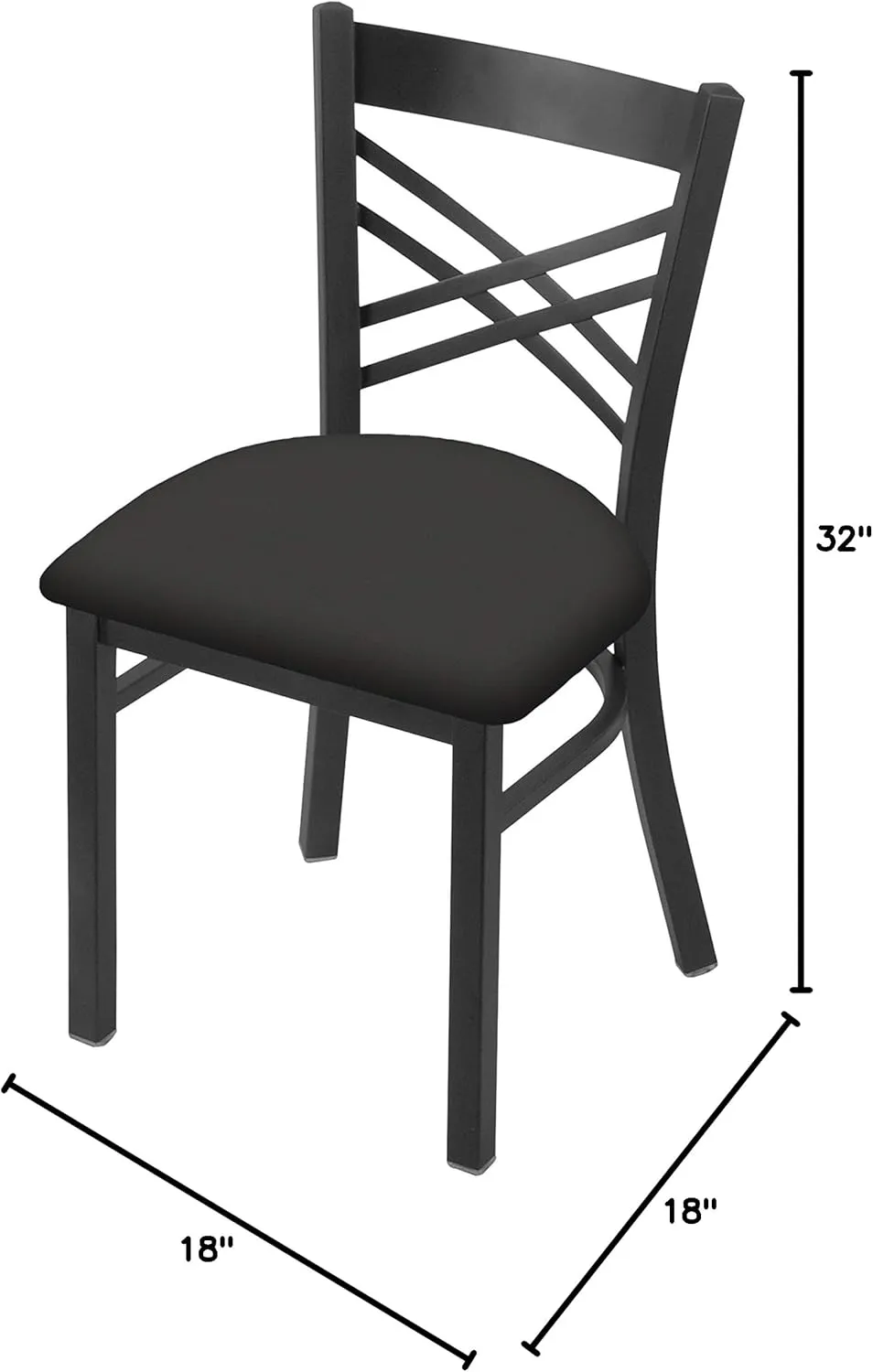 Holland Bar Stool Co. 620 Catalina 18" Chair with Pewter Finish and Canter Iron Seat