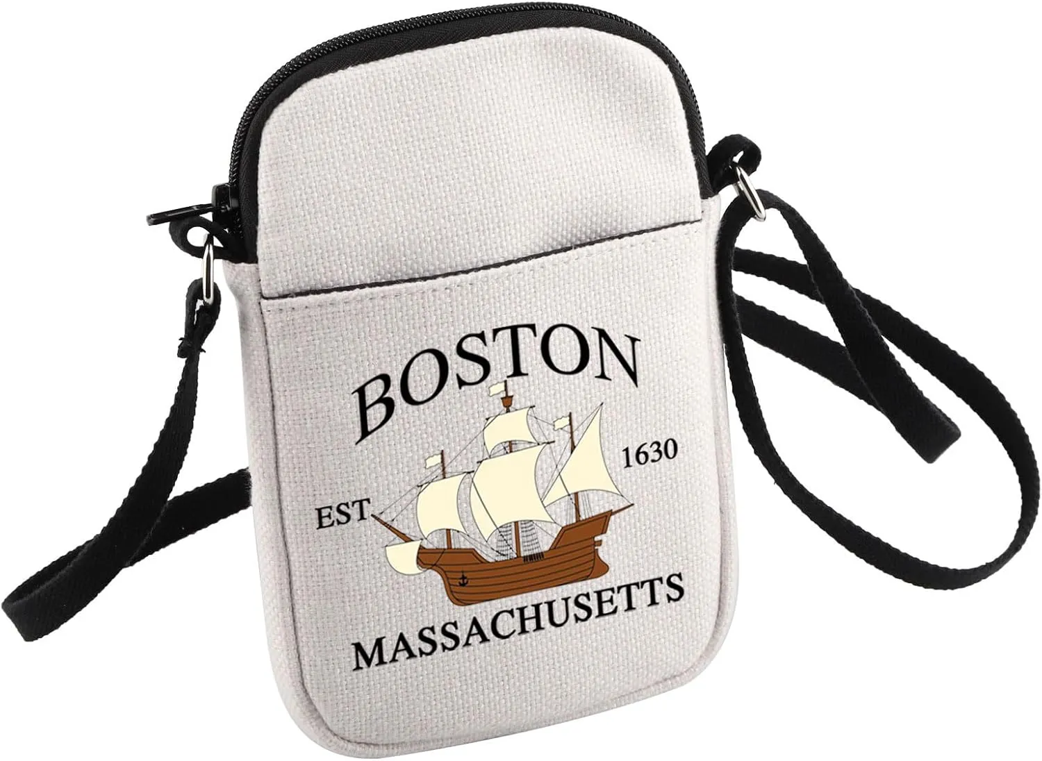 HOLLP Massachusetts State Crossbody Bag Massachusetts Travel Gift Boston Est 1630 Massachusetts Small Sling Bag