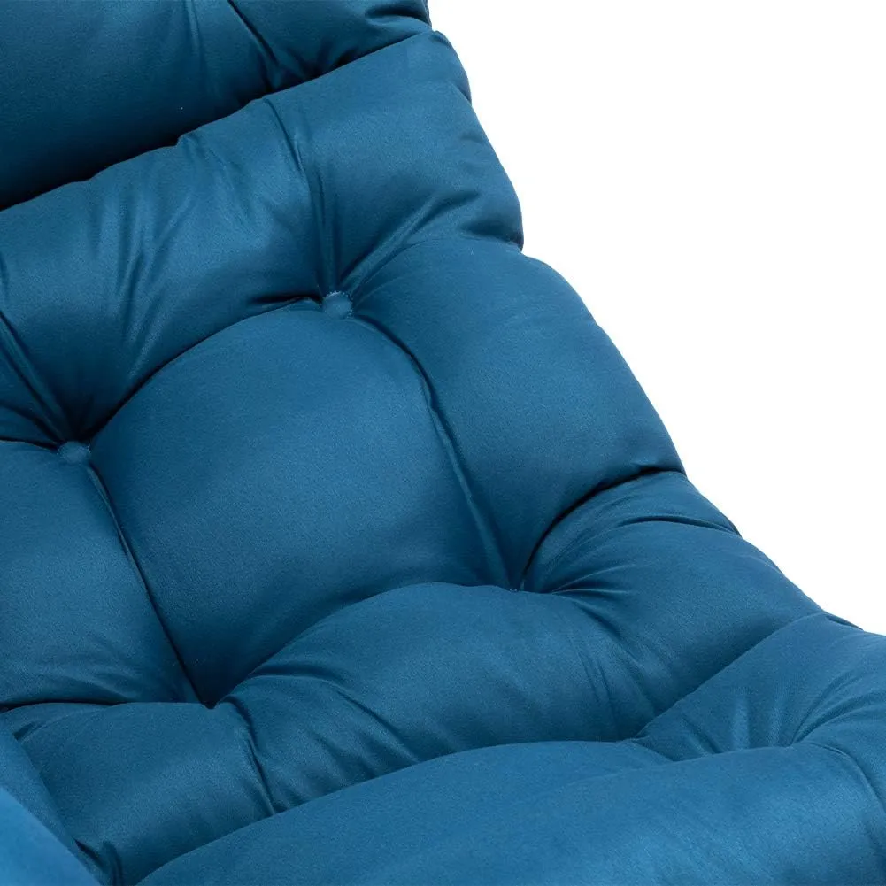 HollyHOME Modern Fabric Large Lazy Accent Chair, Oversized Comfy Reading Lounge Chair, Thick Padded Cozy With Armrest, Steel Frame Leisure Sofa for Living Room, Bedroom, Dorm, Navy Blue