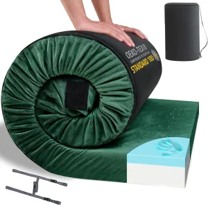 HomeMate CertiPUR-US Memory Foam Camping Mattress Pad Portable Roll Up Mattress for Adults Sleeping Mat Cot Mattress Pad